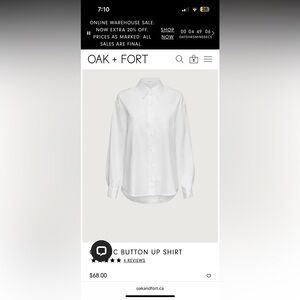 OAK + FORT Classic White Button-Down Shirt